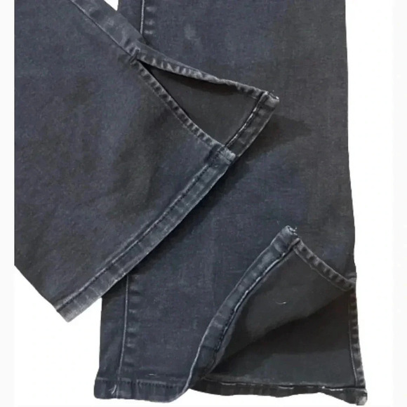 NINEWEST HIGH WAIST BOOT CUT BLACK GRAY JEANS SPLIT ANKLE STRETCH - Picture 4 of 15